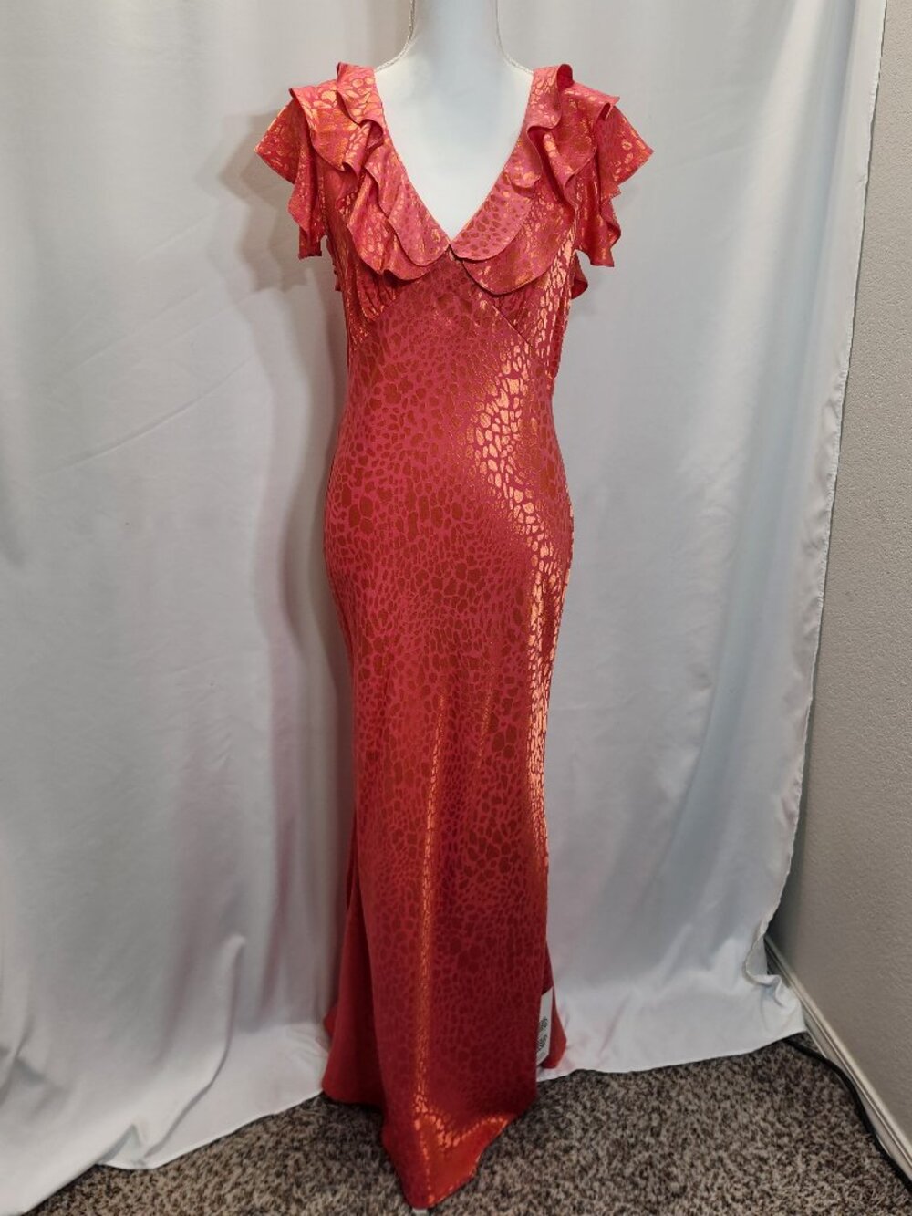 NWT Never Fully Dressed Pink Animal Jacquard Tilda Maxi Dress 8